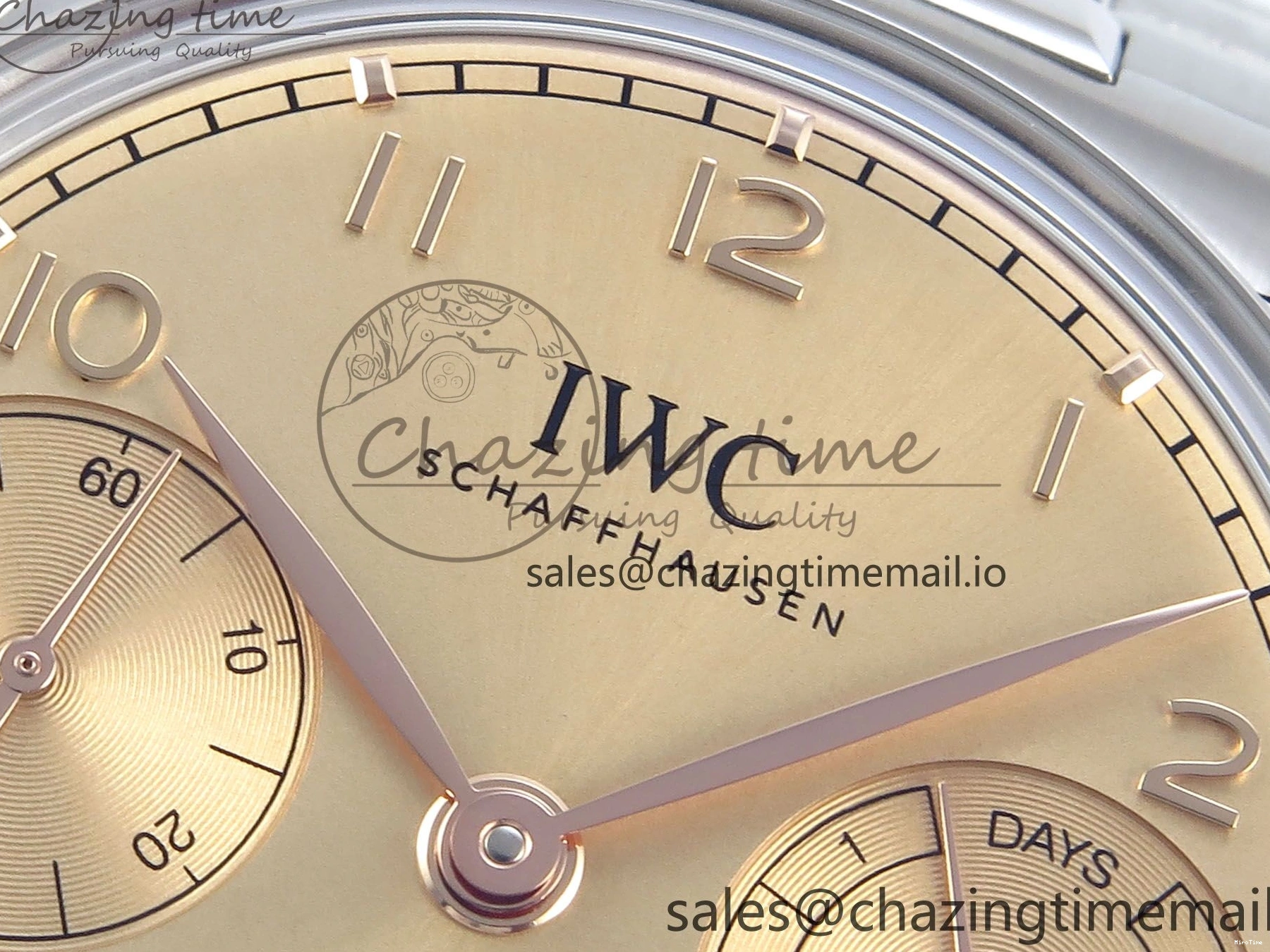 MIROTIME 0312 Portugieser Auto IWC0562B APSF 1:1 Best Edition Gold Dial on SS Bracelet A Reliable 6996